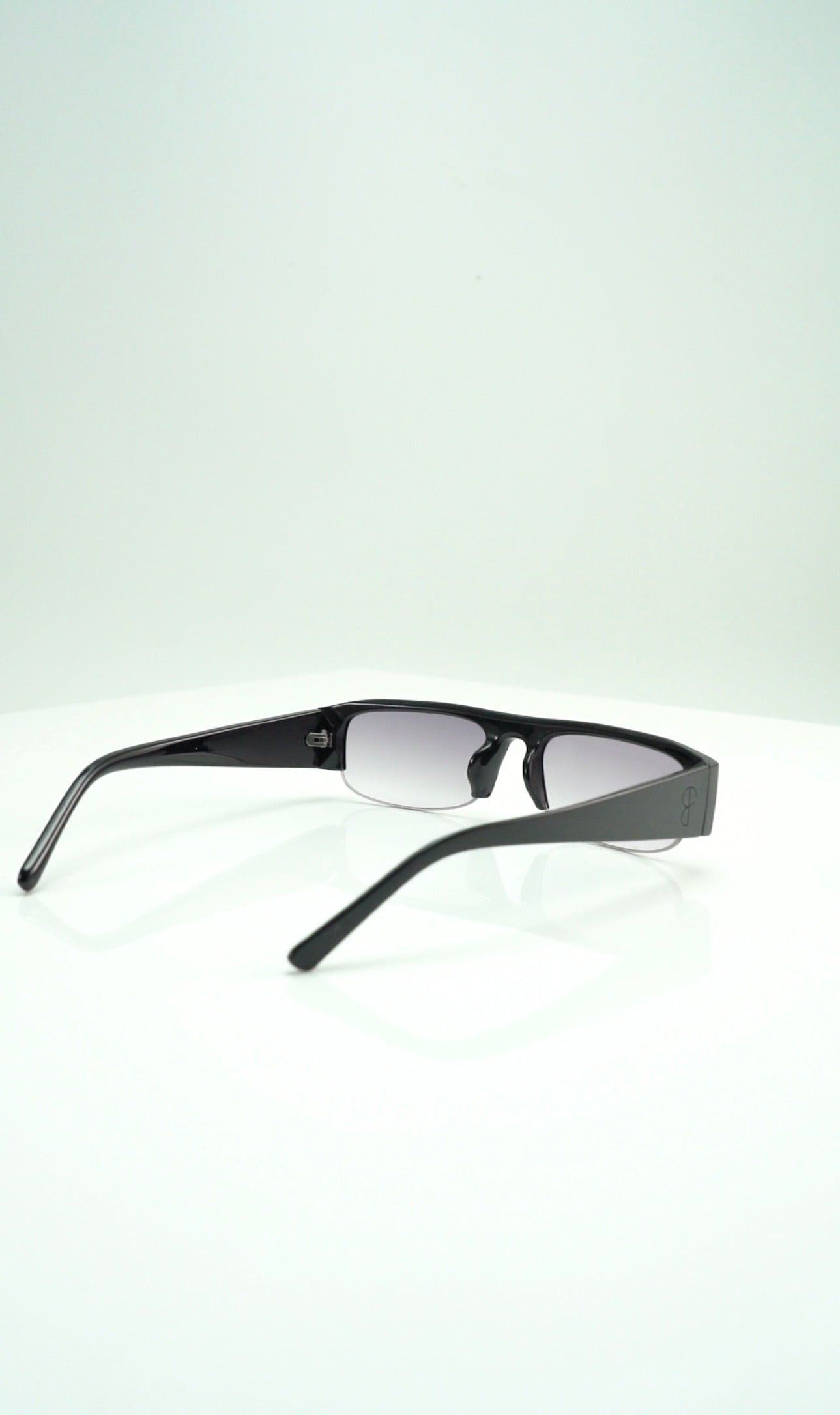 Tinted half frame glasses