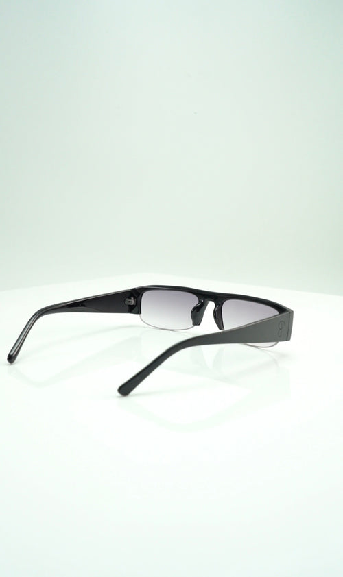 Tinted half frame glasses