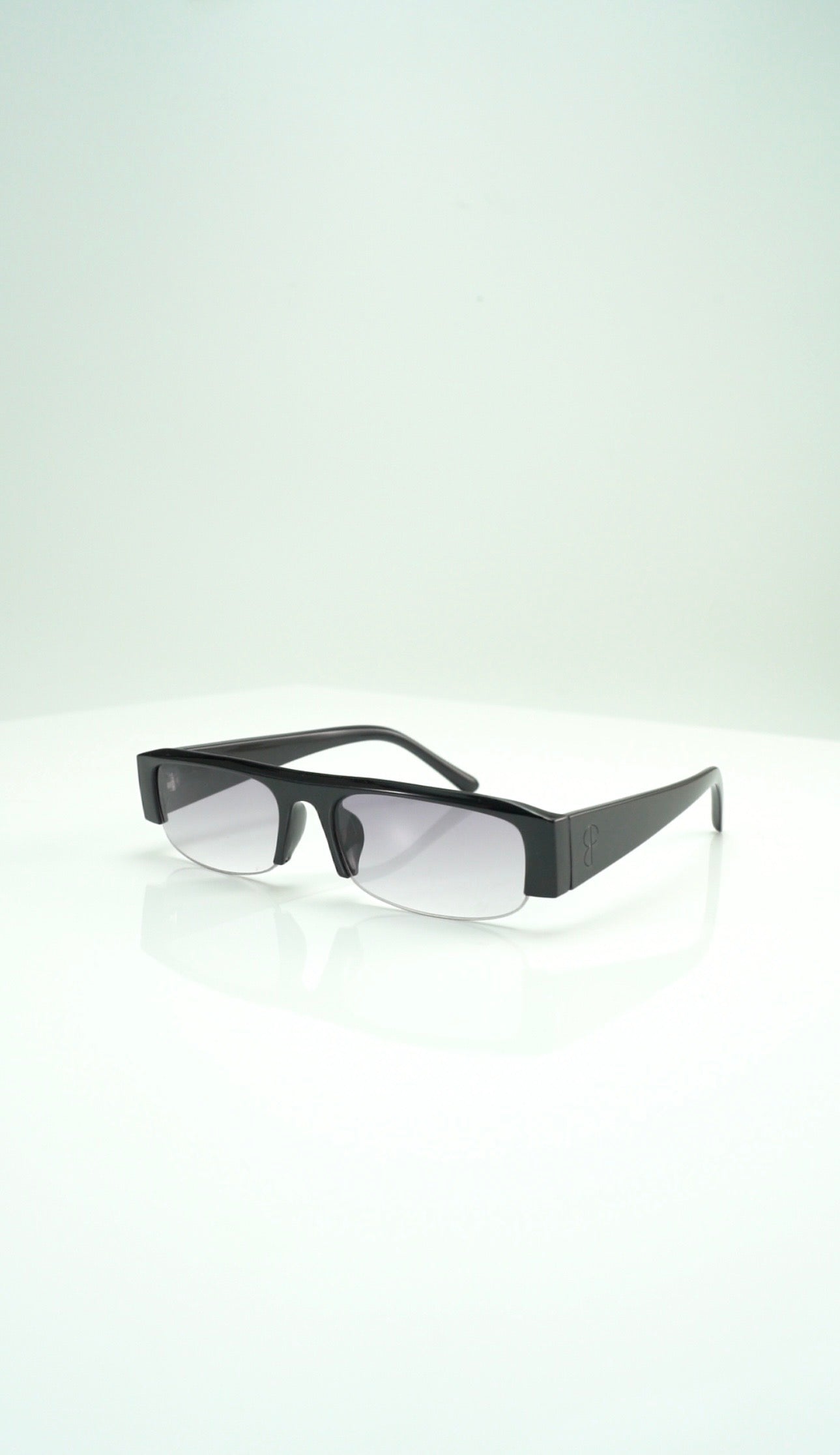 Tinted half frame glasses
