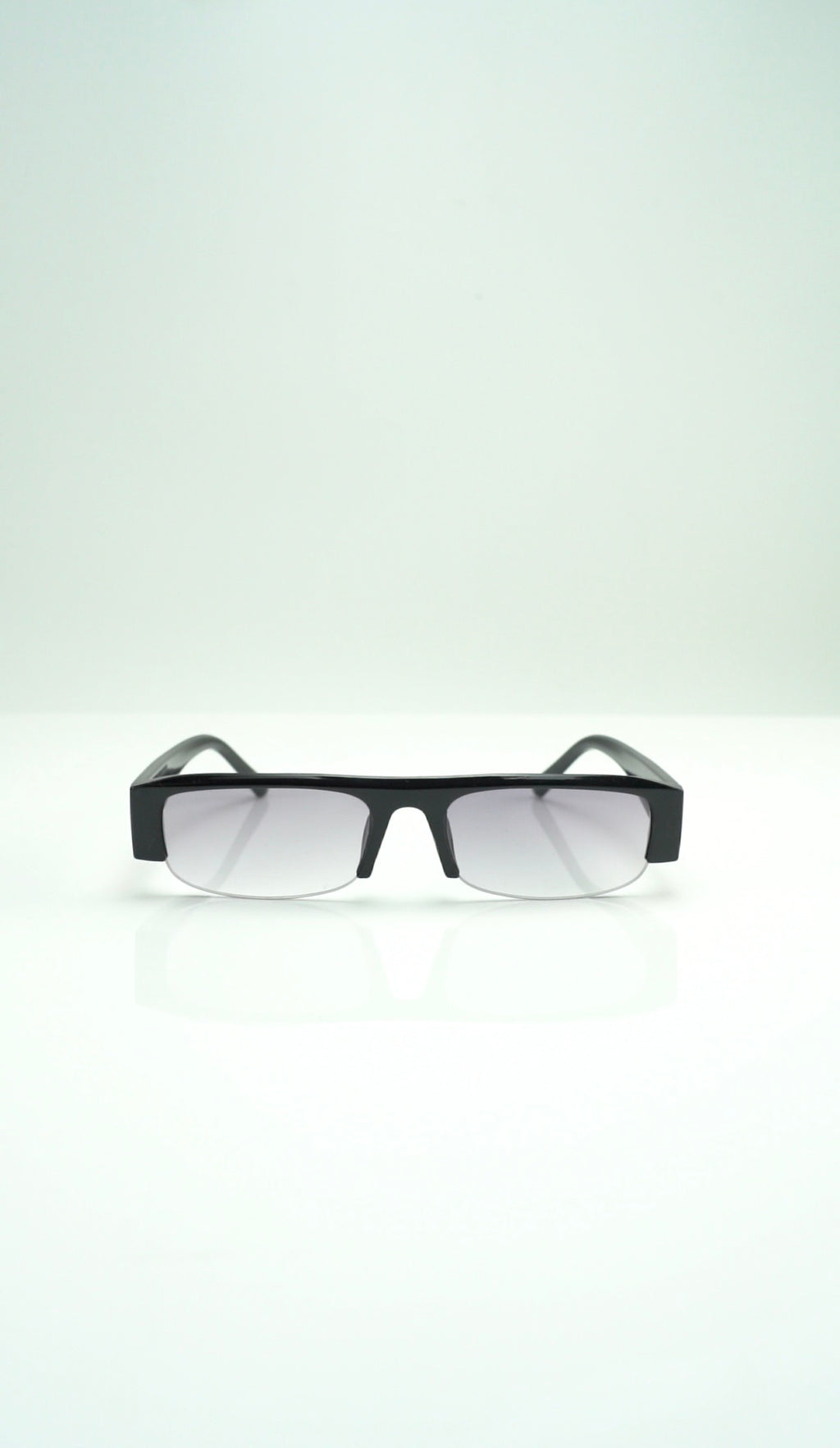 Tinted half frame glasses