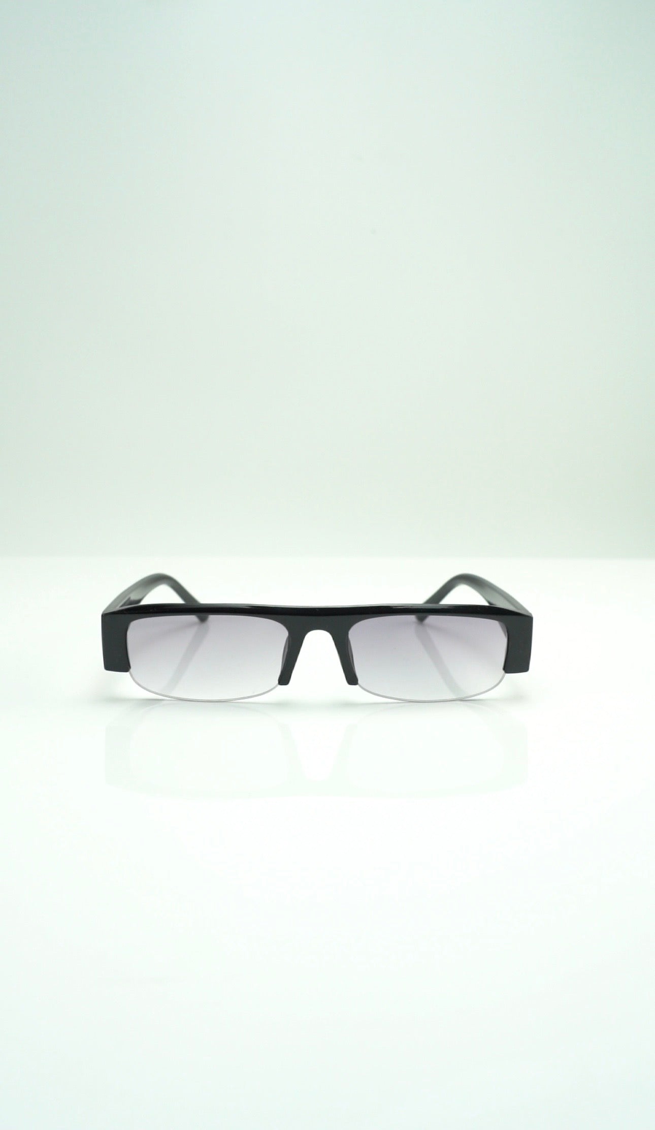 Tinted half frame glasses